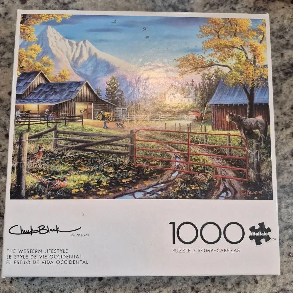 Buffalo Games Chuck Black The Western Lifestyle 1000 pc Jigsaw Puzzle USED